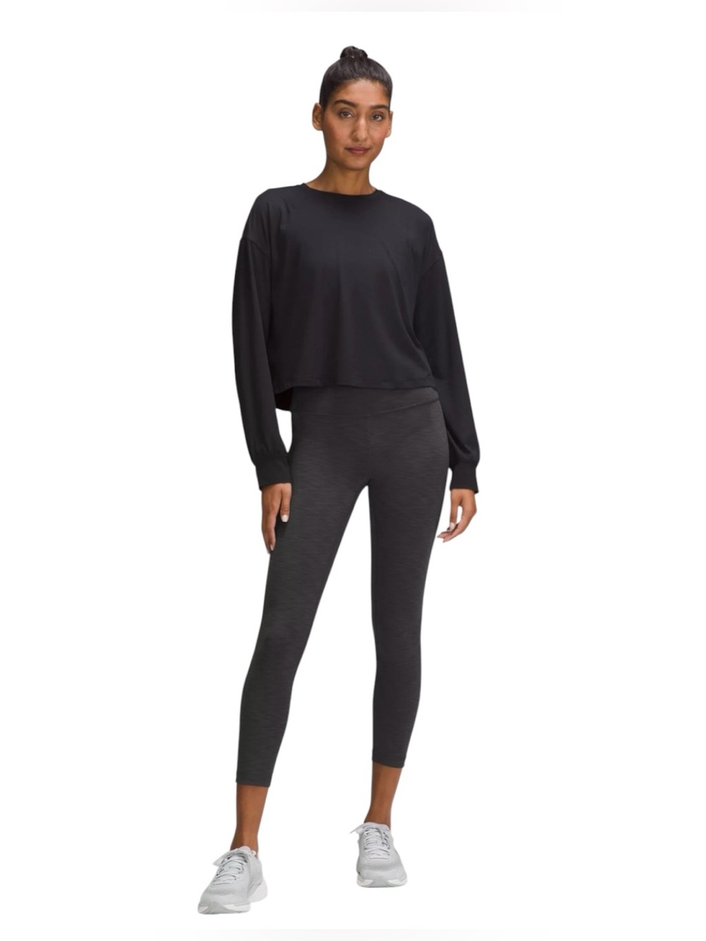 Lululemon Wunder Train HR Crop Legging Heathered Graphite Gray Sz 8 - Picture 6 of 11